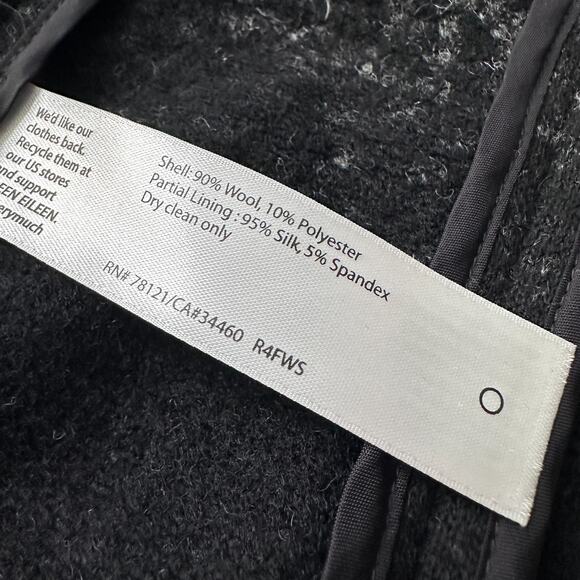 Eileen Fisher Felted Wool Sprinkle Open Front Jacket Women’s XS Gray Black Ombre - Picture 7 of 10